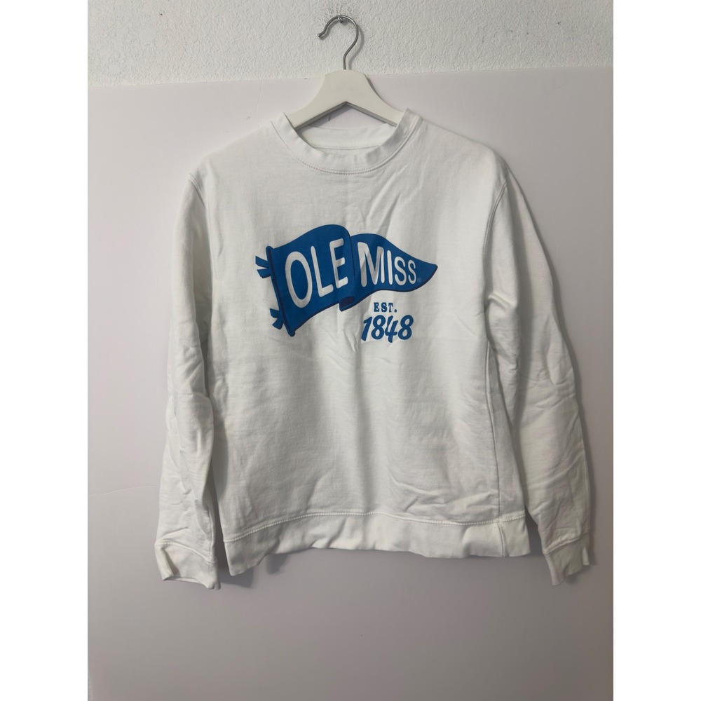 Summit Sportswear Ole Miss Sweatshirt Unisex Small White Graphic Crewneck